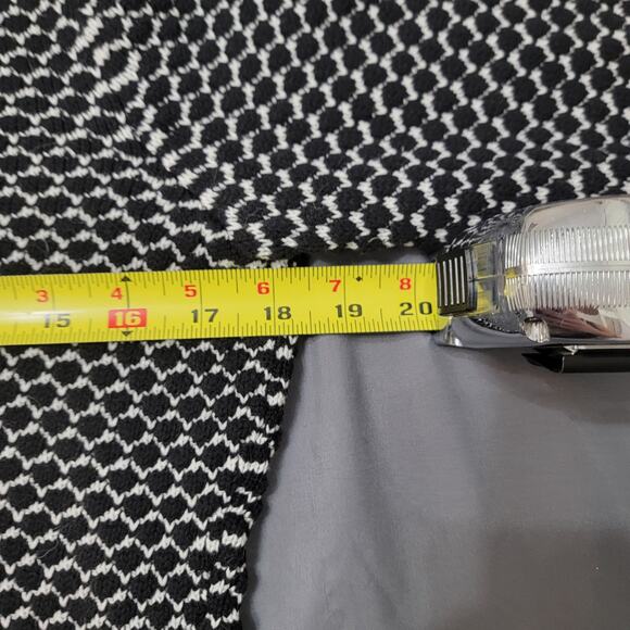 Karen Scott Black White Geometric Cotton Toggle Sweater Classic Preppy Layer - Picture 6 of 8